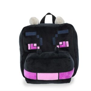 Minecraft Ender Plush Backpack, 12.5" Black